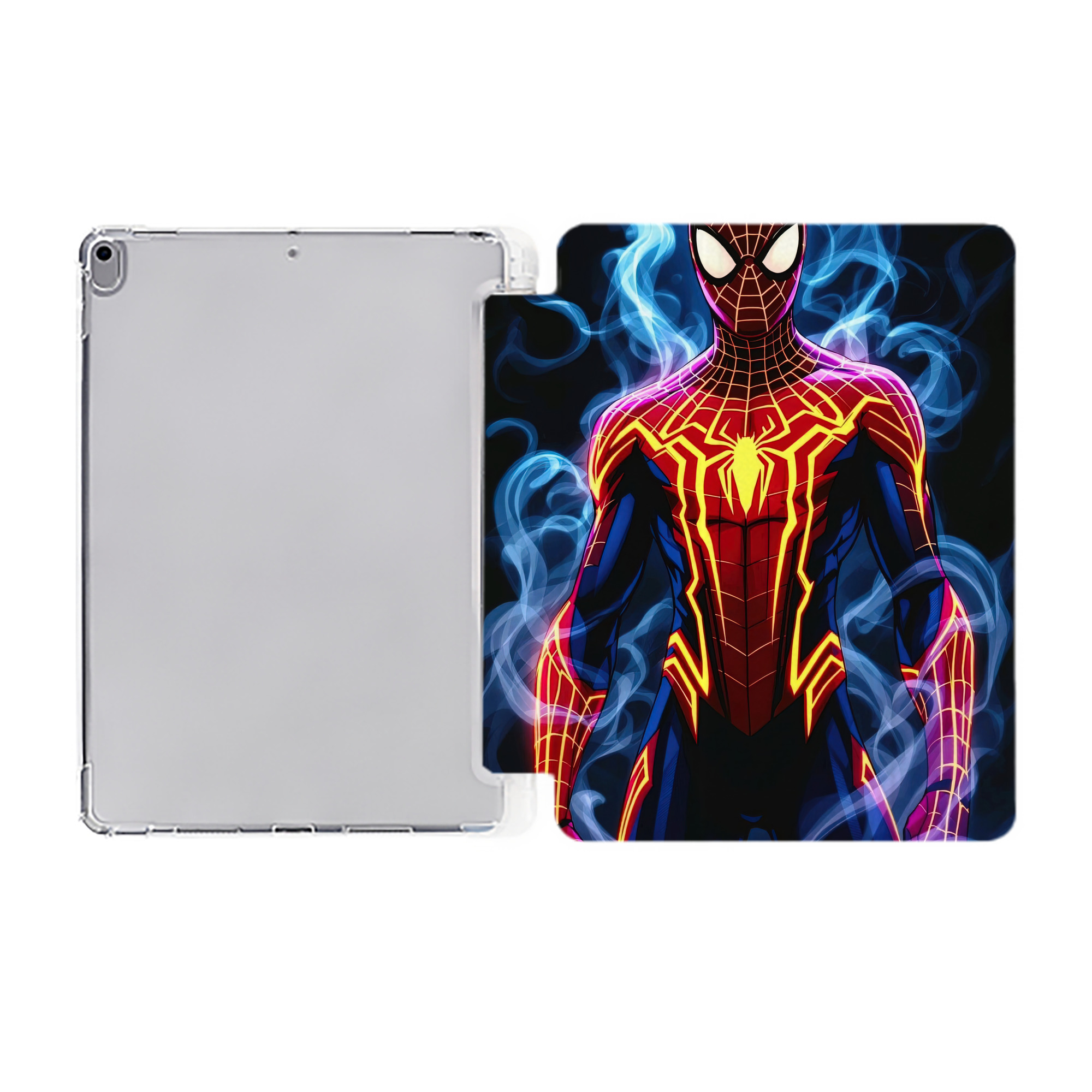 （画像用） Spider Man スパイダーマン IPad ケース ペン収納付き 三つ折りスタンド PUレザー×シリコン 対応機種9.5/10.5/10.9インチ